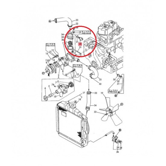 Senzor temperatura motor YANMAR cod - YM121250-44901