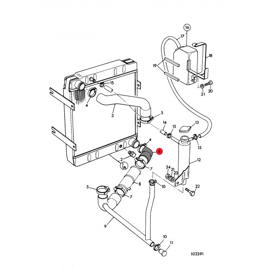 Furtun radiator apa JCB 2CX cod 834/00666