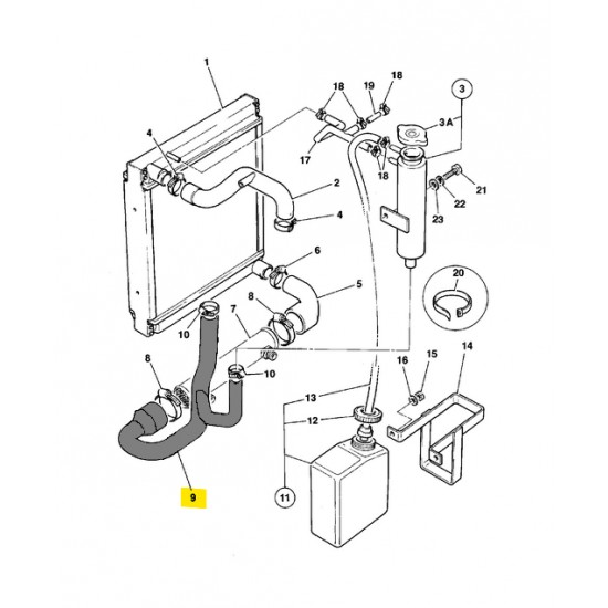 Furtun radiator apa JCB 1CX cod 834/00698