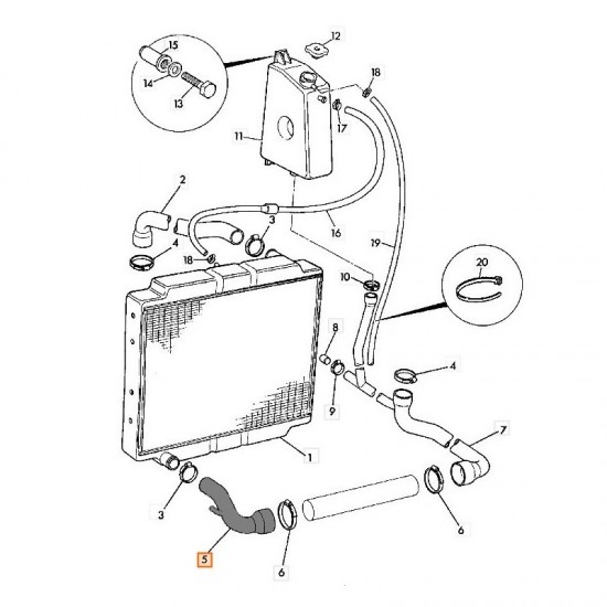 Furtun radiator apa JCB 3CX cod 834/00340