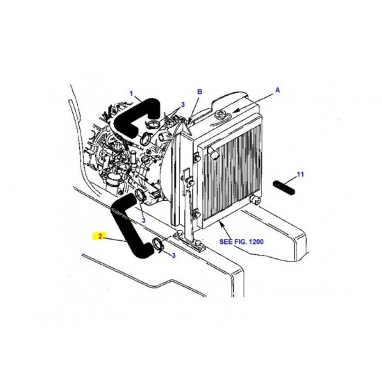 Furtun radiator apa KOMATSU WB140-2 cod 312607683