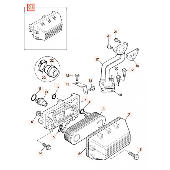 Ansamblu carcasa termoflot - cod 02/202565 pentru JCB 3CX