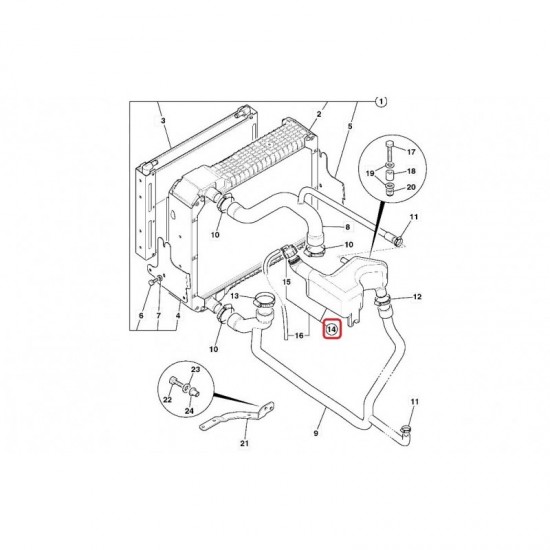 Vas expansiune cod 12814267 pentru JCB 2CX